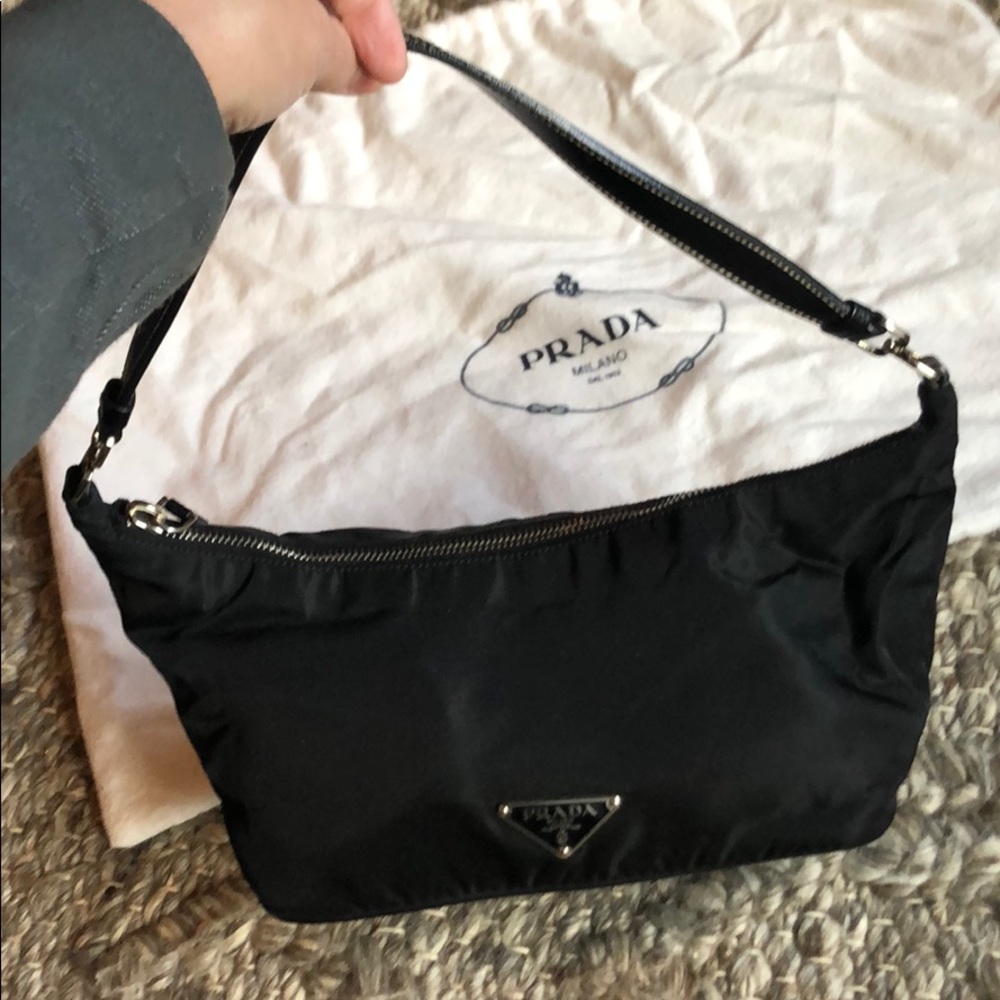 Authentic Prada Shoulder black canvas bag